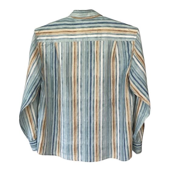 Tommy Bahama 100% Linen Relax Long Sleeve Shirt Men’s Medium Striped - Picture 3 of 5
